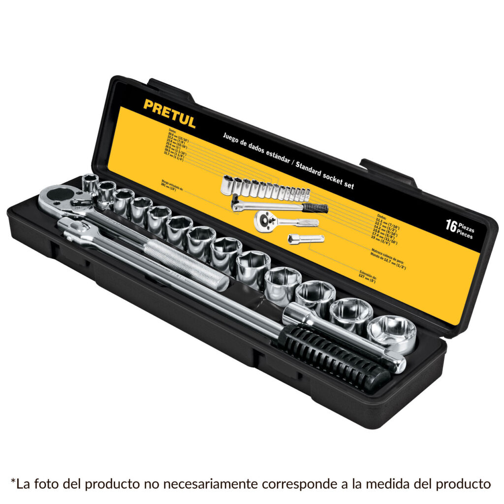 Juego de 16 Piezas Metricas 1/2 Pretul - 21174