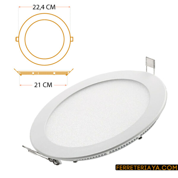 Panel Led Redondo Incrustar 18W Luz Blanco 6.500k