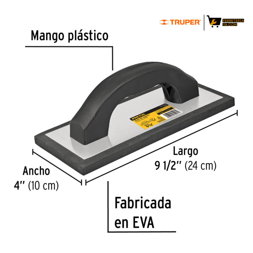 Llana de espuma 9-1/2" x 4", acabado liso, pretul - 25074