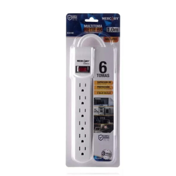 Multitoma 6 Salidas Retie con Supresor de Picos 47642