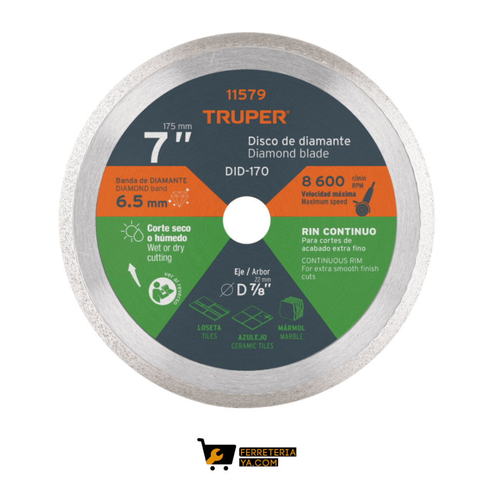 Disco Diamantado Continuo 7" Truper - 11579