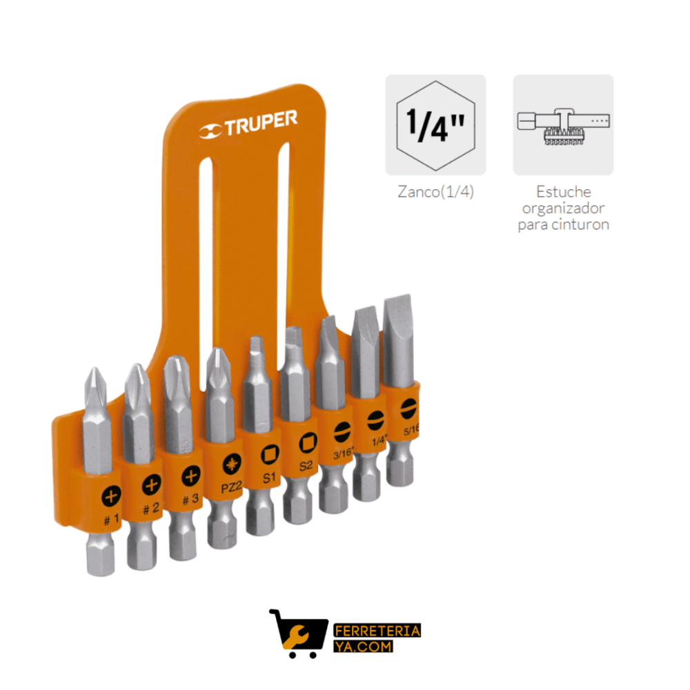 Juego de Puntas 2" X 9 Truper - 17789