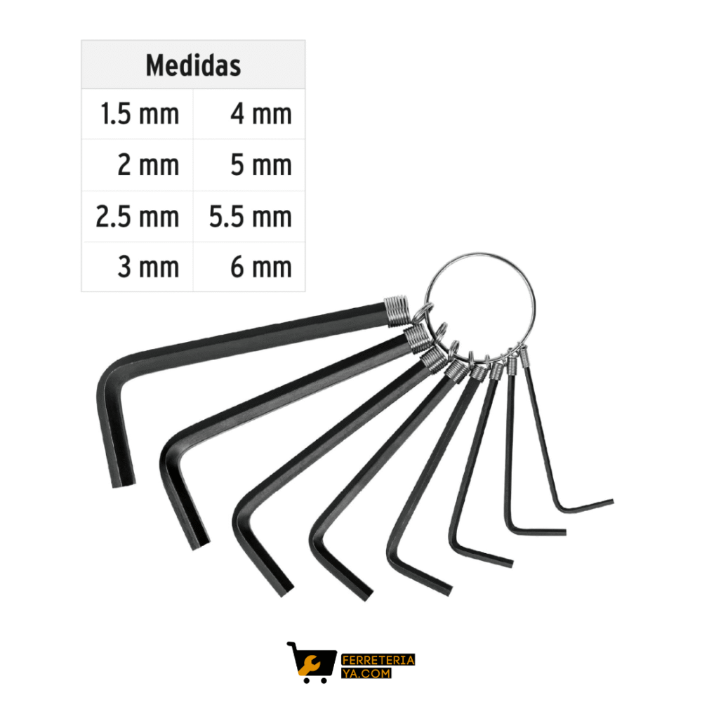 Juego 8 Llaves Bristol Metricas Pretul - 21851