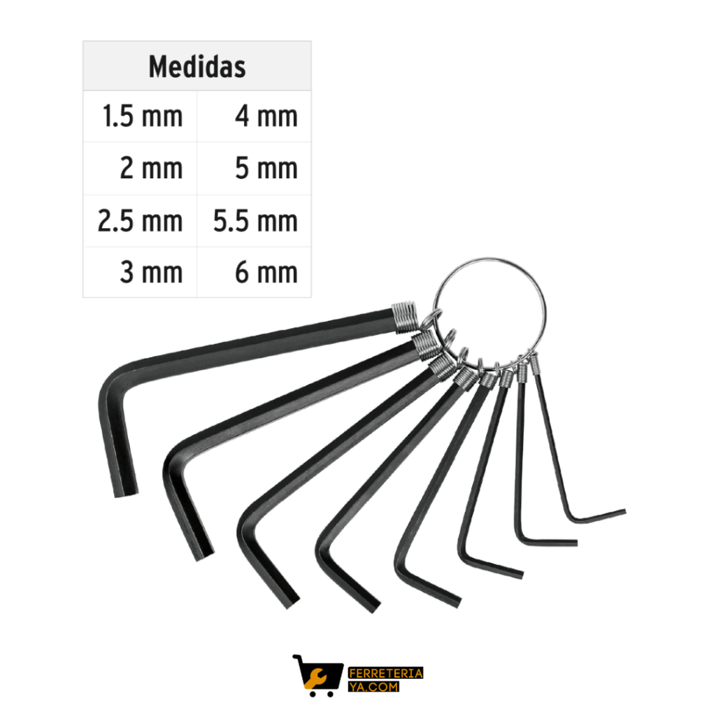 Juego 8 Llaves Bristol Metricas Pretul - 21851