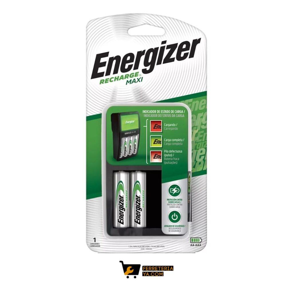 Cargador de Bateria AA y AAA 4 Puestos Energizer + 2 Pilas AA Recargable. 50155