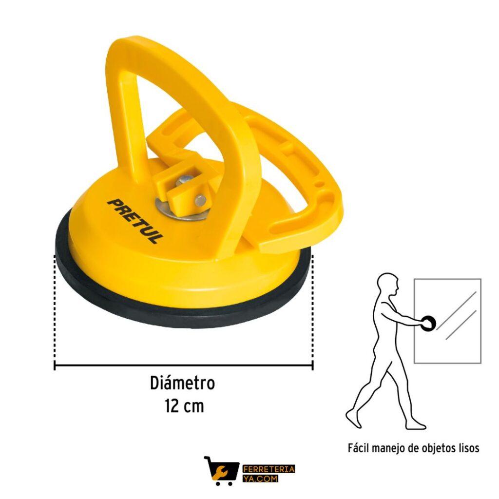 Ventosa tipo chupa de ABS para vidrio, 1 copa de succión, Pretul- 23050