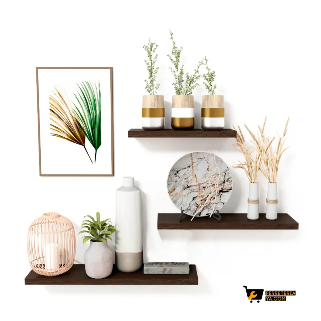 Repisas Flotantes X Set 3 Repisas Wengue Modelo 2 (49722)