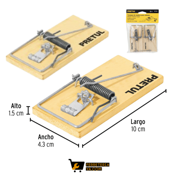 Trampa para Raton 4" x 2 Unidades - Pretul 23709