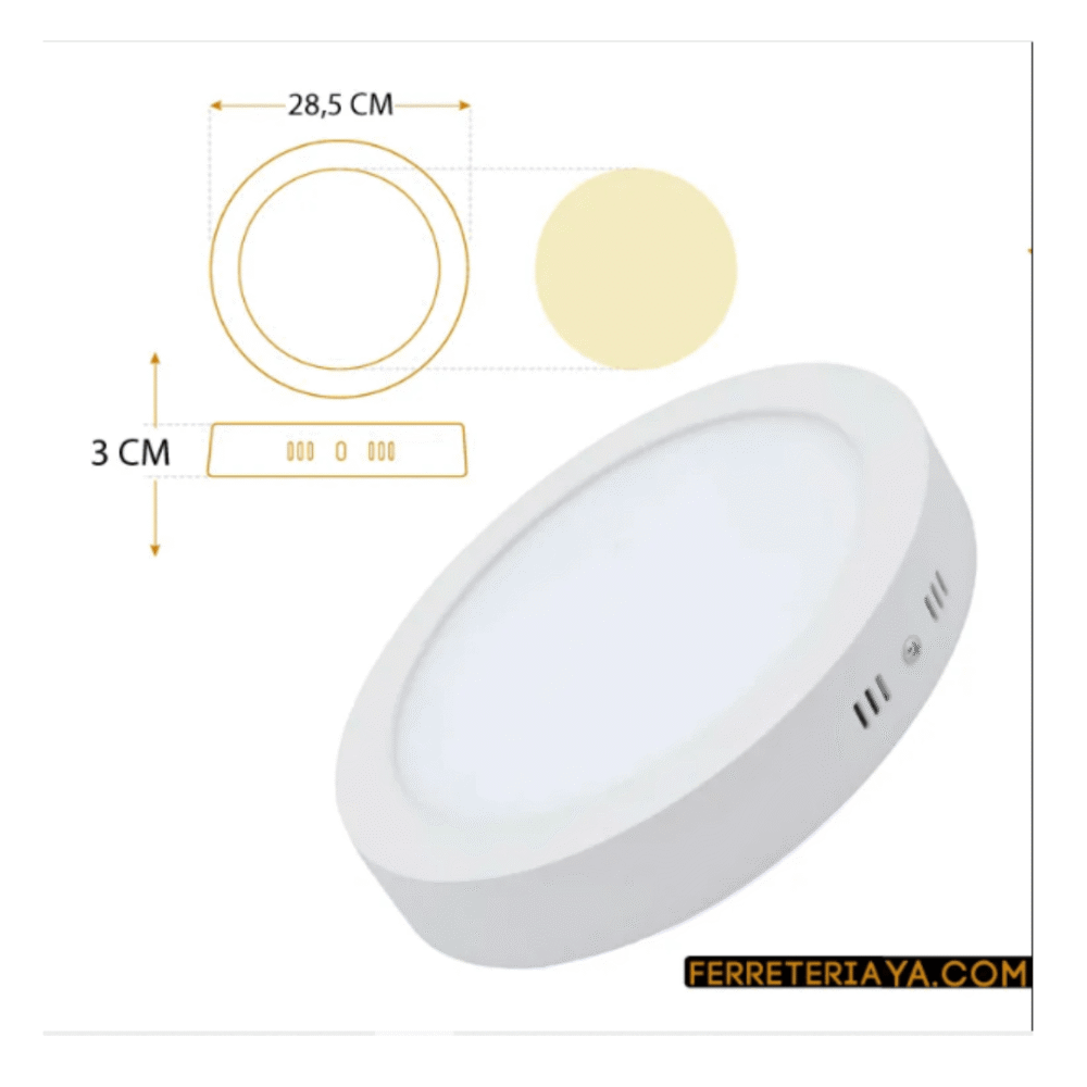 Panel Led Redondo Sobreponer 24W Luz Calida 48720