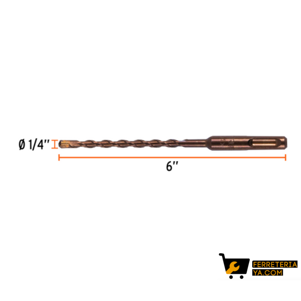 Broca Guia Muro 1/4 x 6" Truper - 11264