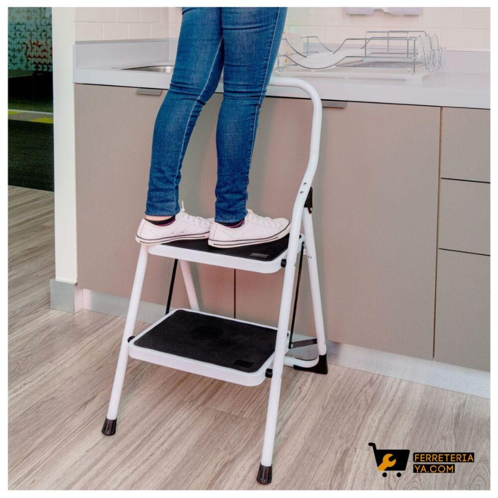 Escalera tubular, plegable, 2 peldaños, Pretul - 24118 - Imagen 3