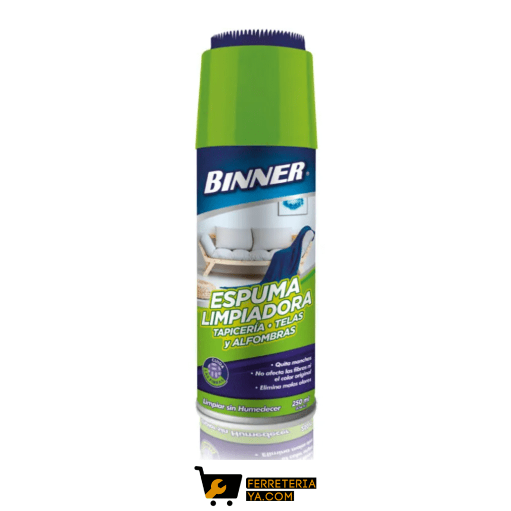 Espuma Limpiador de Tapiceria,Telas y Alfombras 250ml Binner (50428)