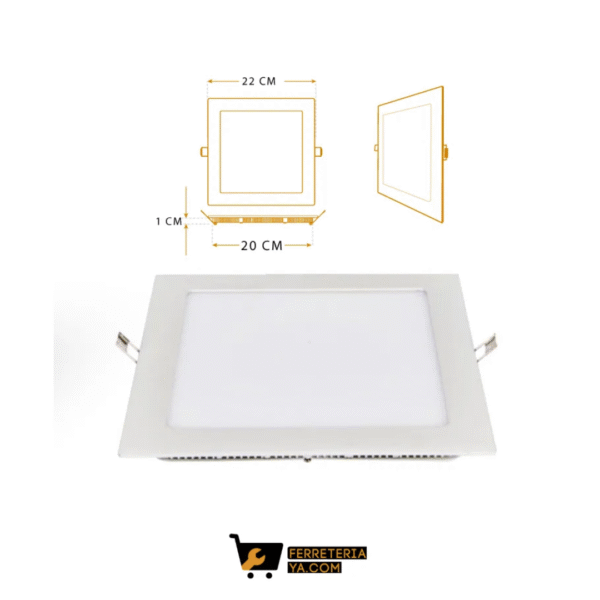 Panel Led Cuadrado Incrustar 18W Luz Calida 48180