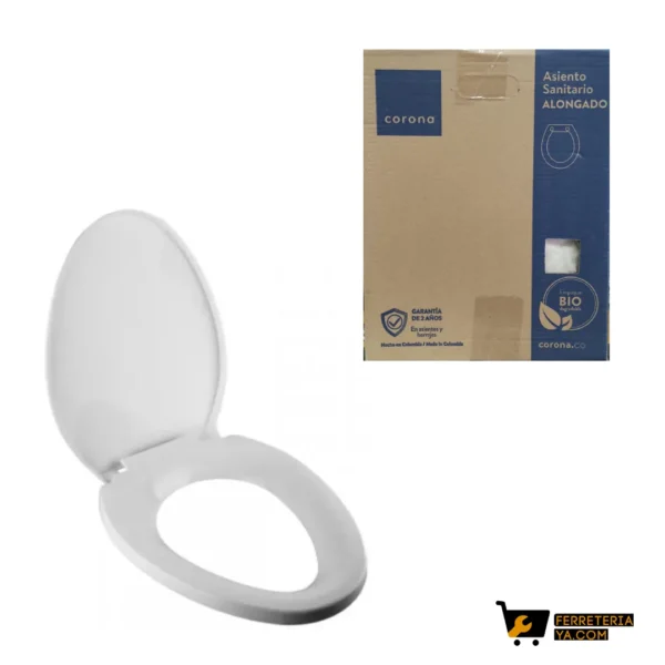 Asiento Sanitario Alongado Blanco Corona (50224)