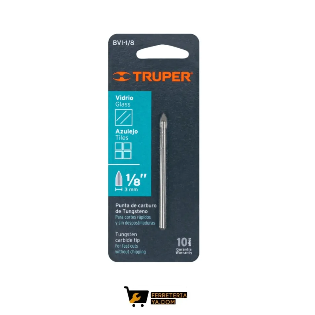 Broca Para Vidrio Y Baldosa De 1/8", Truper - 11700