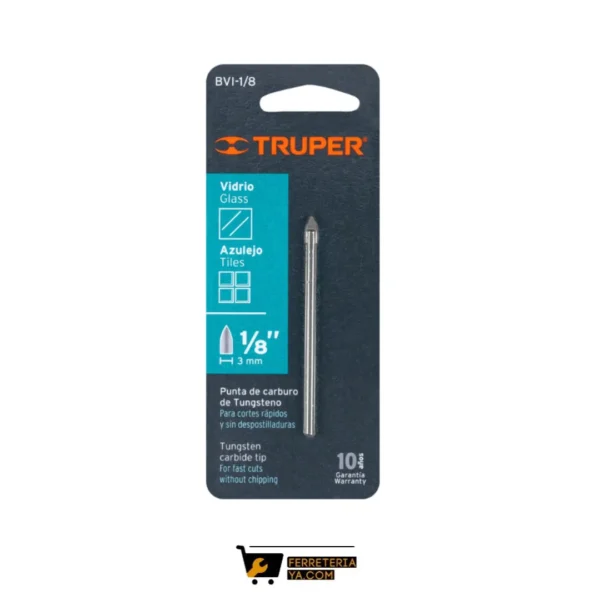 Broca Para Vidrio Y Baldosa De 1/8", Truper - 11700