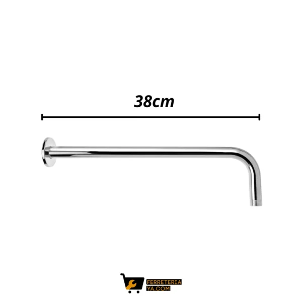 Tubo Ducha Acero Inox Boccherini 38cm + Escudo Ref: Yw036 (50471)