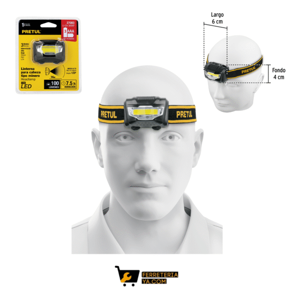 Linterna De Minero 3 Leds Pretul de Pilas AAA- 27083