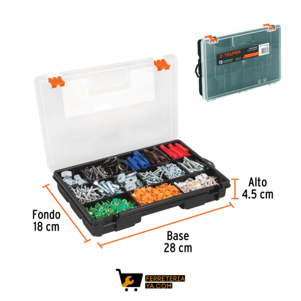 Organizador con 15 Compartimentos 11", truper - 19896
