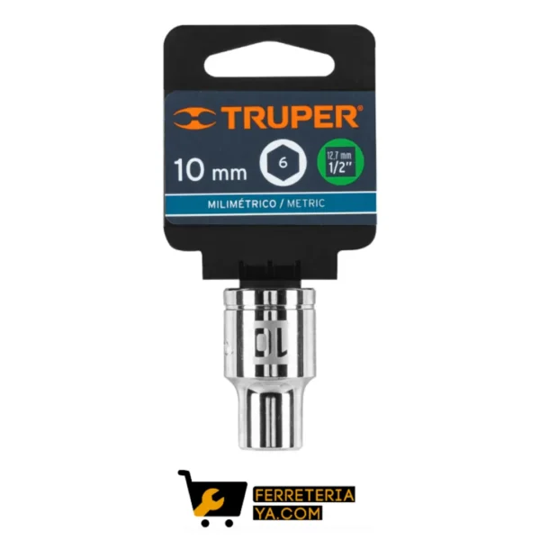 Copa Ó Dado De 10 Mm, 6 Puntas, Cuadro 1/2", Truper - 13260