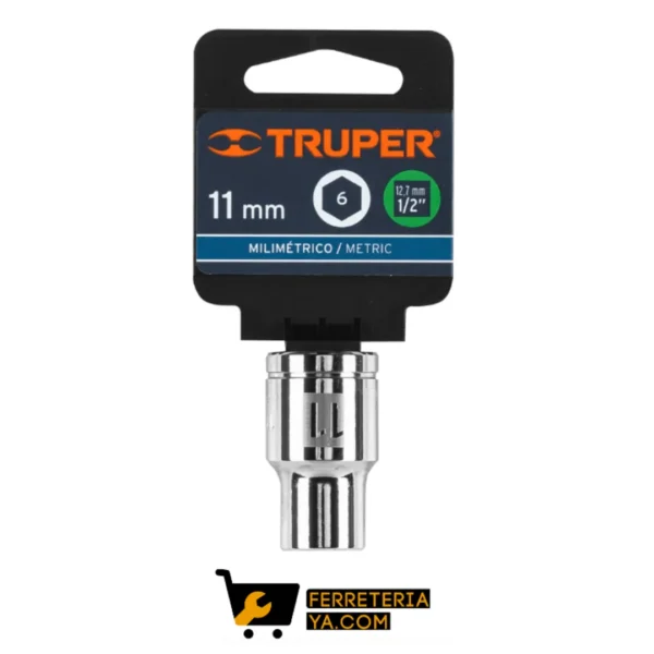 Copa ó Dado De 11 Mm, 6 Puntas, Cuadro 1/2", Truper - 13261