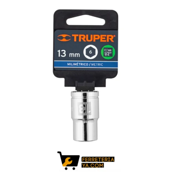 Copa ó Dado De 13 Mm, 6 Puntas, Cuadro 1/2", Truper - 13263