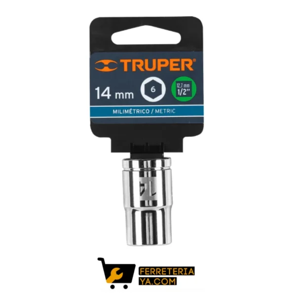 Copa ó Dado De 14 Mm, 6 Puntas, Cuadro 1/2", Truper - 13264