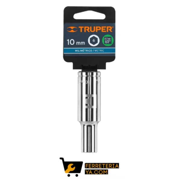 Copa ó Dado Largo De 10 Mm, 6 Puntas, Cuadro 1/2", Truper 13350