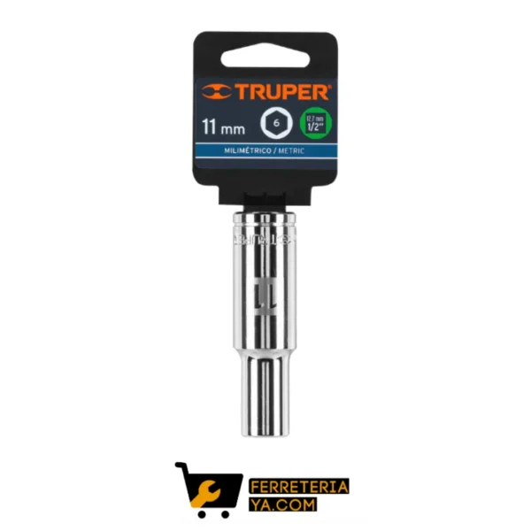 Copa ó Dado Largo De 11 Mm, 6 Puntas, Cuadro 1/2", Truper 13351