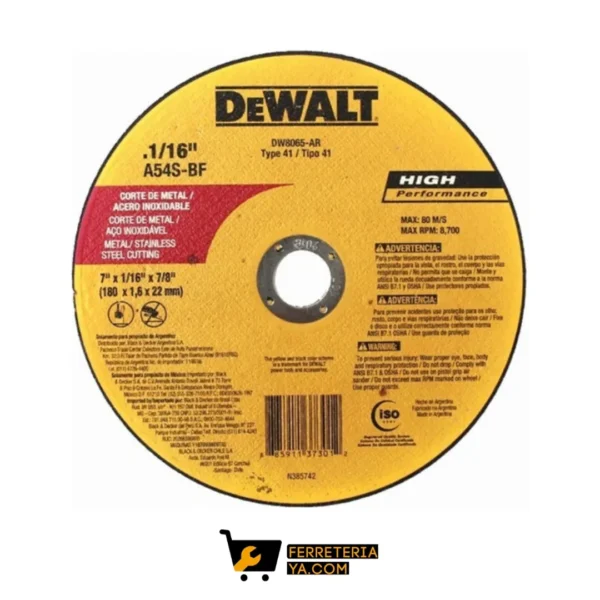 Disco Corte Lamina Dewalt 7" (48374)