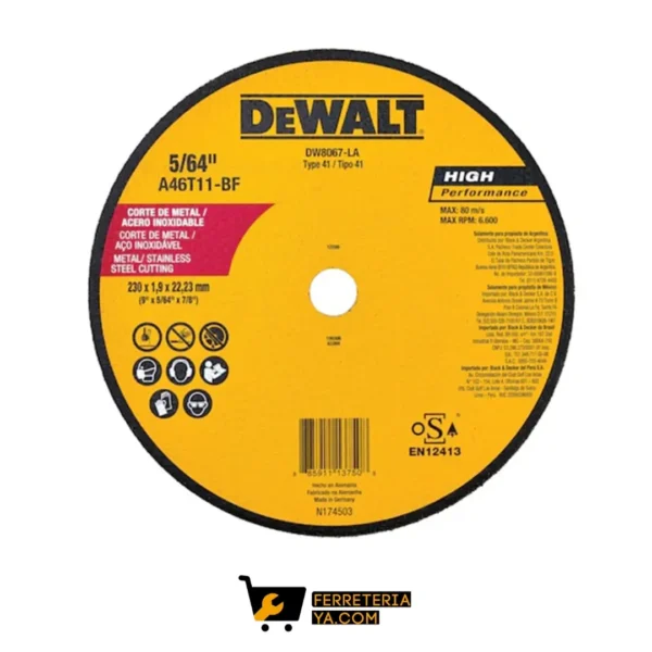 Disco Corte Lamina Dewalt 9" (50251)