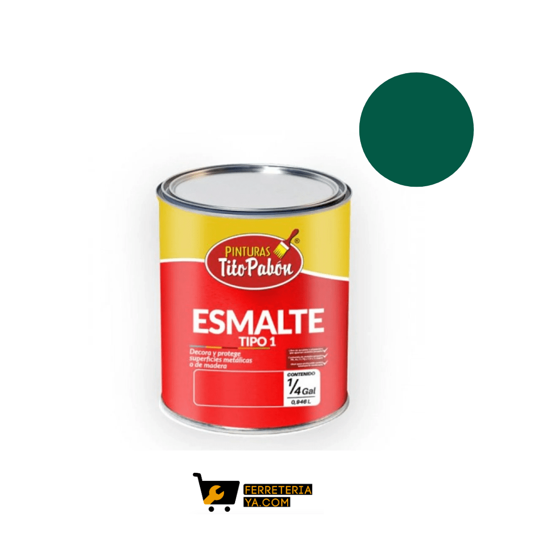 Esmalte Verde Esmeralda 1/4 Gal Tito Pabon (50575)