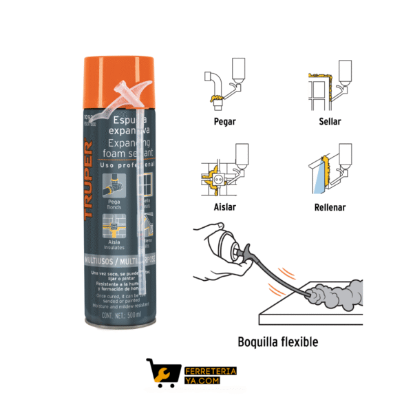 Espuma Expansiva De 500 Ml, Truper 10920