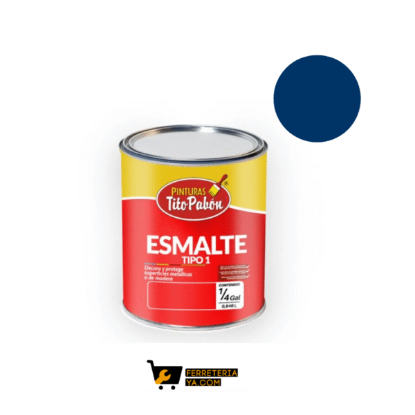 Esmalte Azul Intenso 1/4 Gal Tito Pabon (50574)
