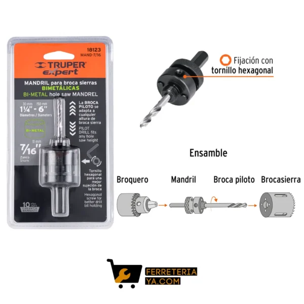 Mandril Sierra Copa Bimetalica 7/16 Truper 18123