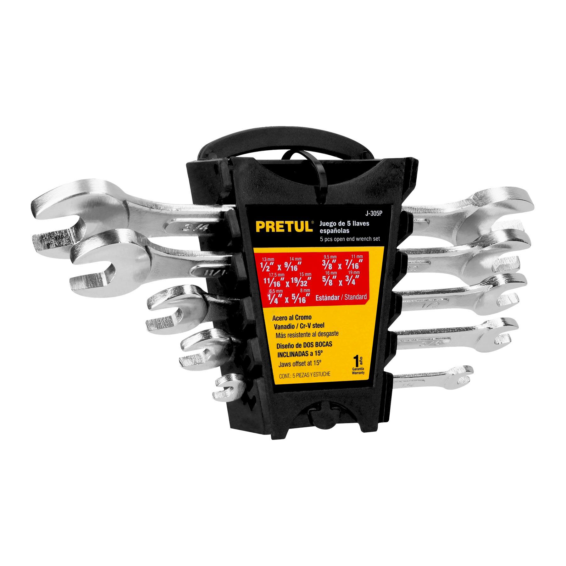 Juego de Llaves de Boca Españolas en Pulgadas Pretul 22000