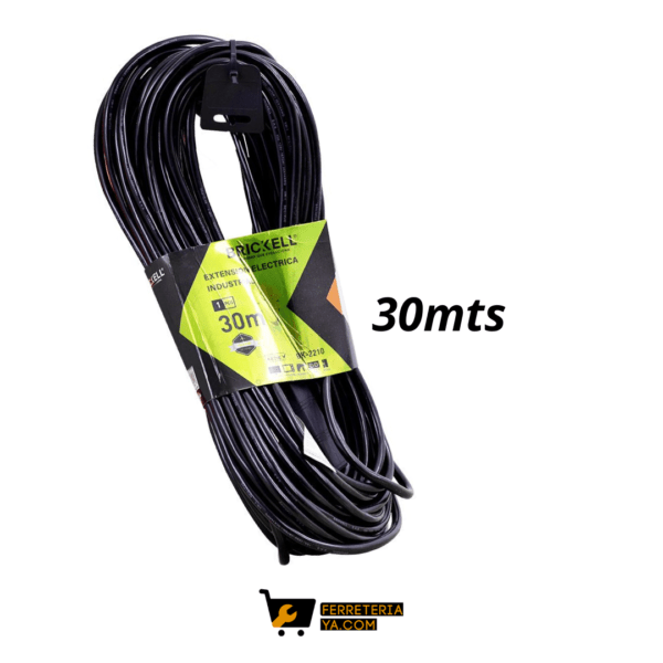 Extension Con Polo Tierra 30 Mts 3x14 Negra (50770)