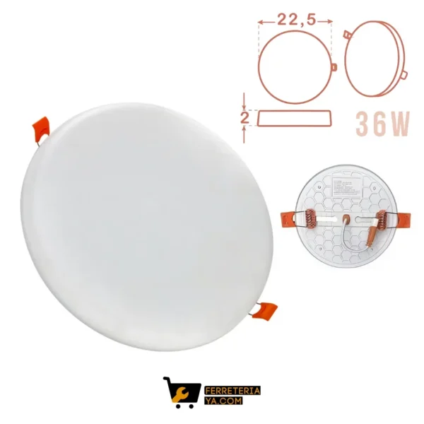 Panel led Redondo Sobreponer Frameless 36W Calido