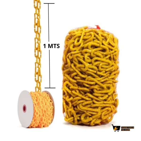 Cadena Amarilla Eslabonada 8mm Multiusos 1 mts