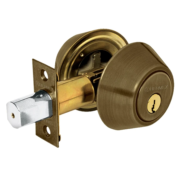 Cerrojo Doble Llave Laton Mate Hermex   23612