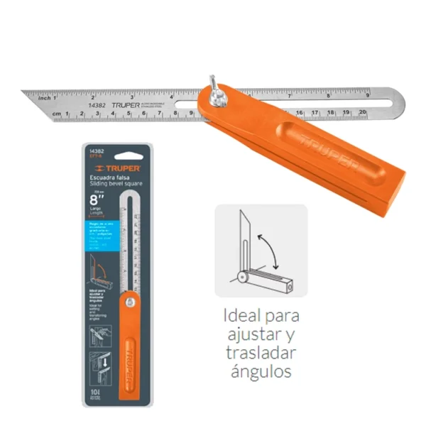 Escuadra Plastica Falsa 8" Truper 14382