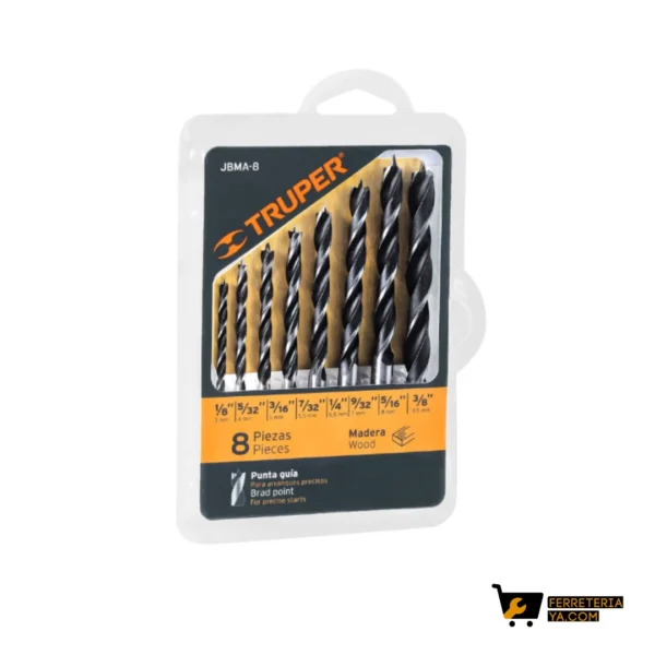 Juego Brocas Para Madera 8 Truper  11338