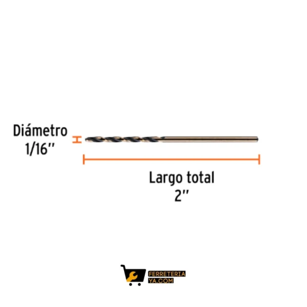 Broca Acero 1/16" Truper 11110