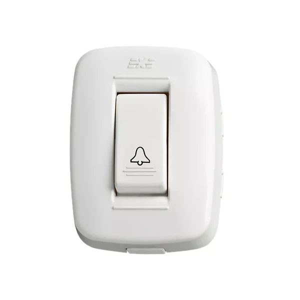 Timbre Pulsador de Sobrepones Blanco sencillo