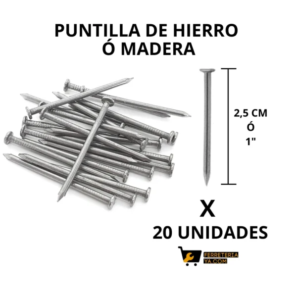 Puntilla Madera ó Hierro 1" X 20 Unidades