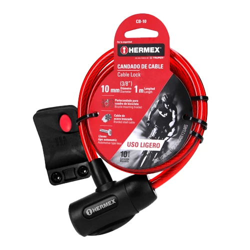 Guaya Para Bicicleta Con Llave 10x1000mm