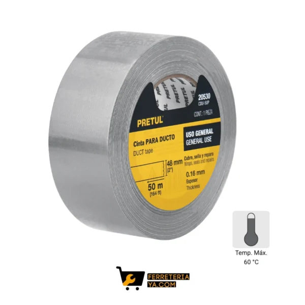 Cinta Ducto Gris 50m Pretul   20530