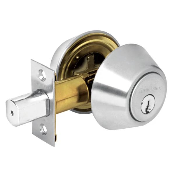 Cerrojo Doble Llave Cromo Mate Hermex   23611