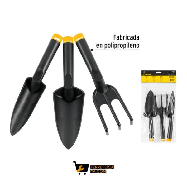 Juego Herramientas para Jardin 3 Piezas Pretul   21709