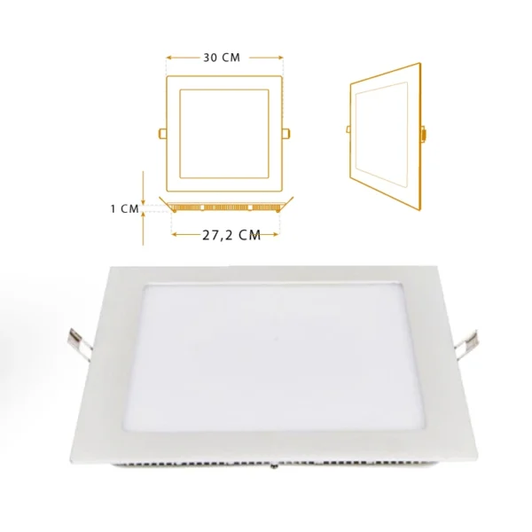 Panel Led Cuadrado Incrustar 24W Luz Blanca